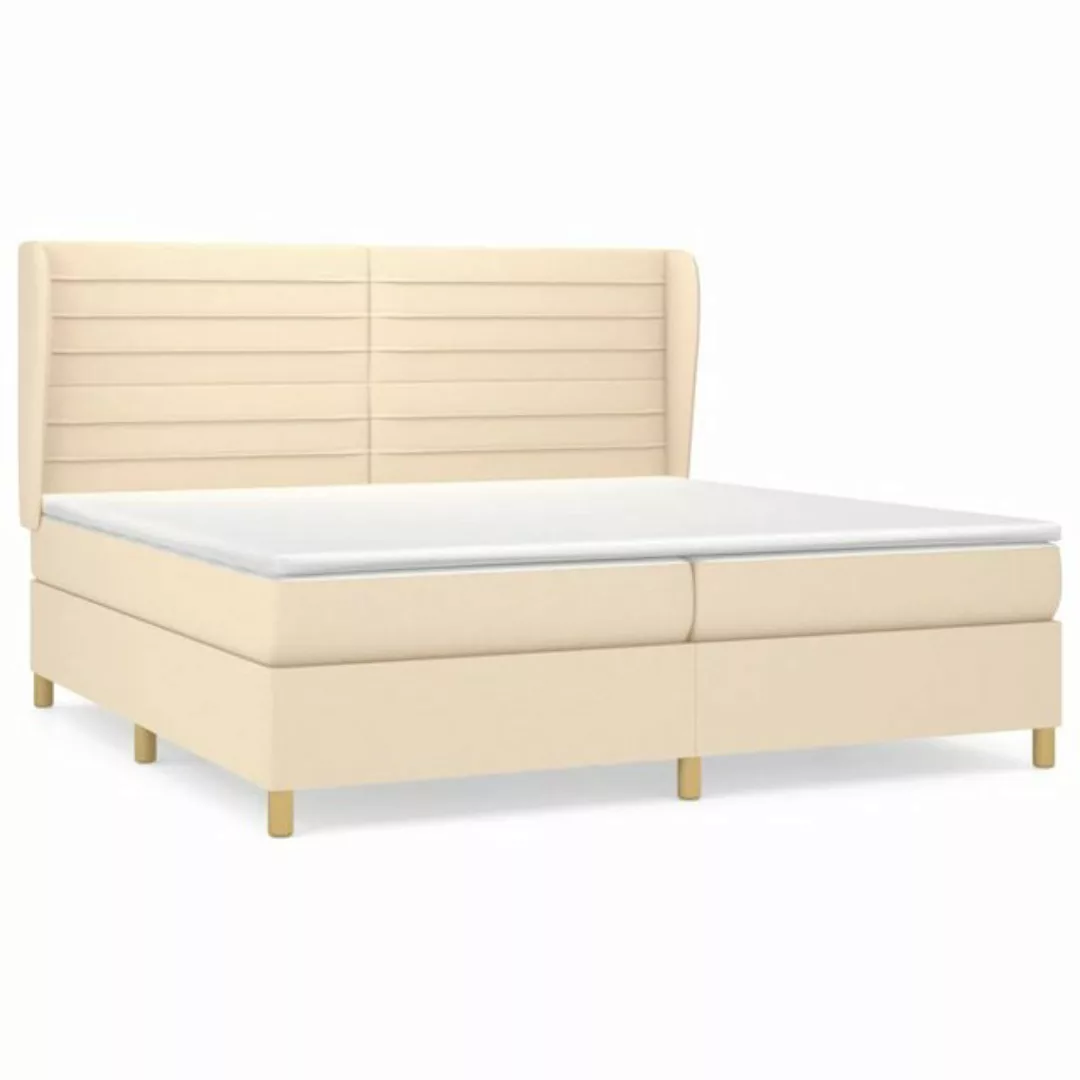 vidaXL Boxspringbett Boxspringbett mit Matratze Creme 200x200 cm Stoff Bett günstig online kaufen