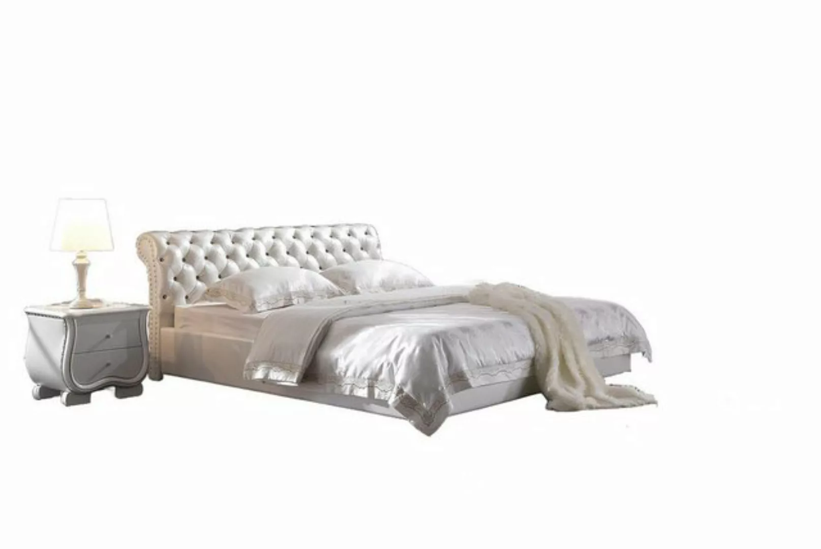 JVmoebel Bett Ehebett Lederbett Designerbett Doppelbett Bettgestell S-9209 günstig online kaufen