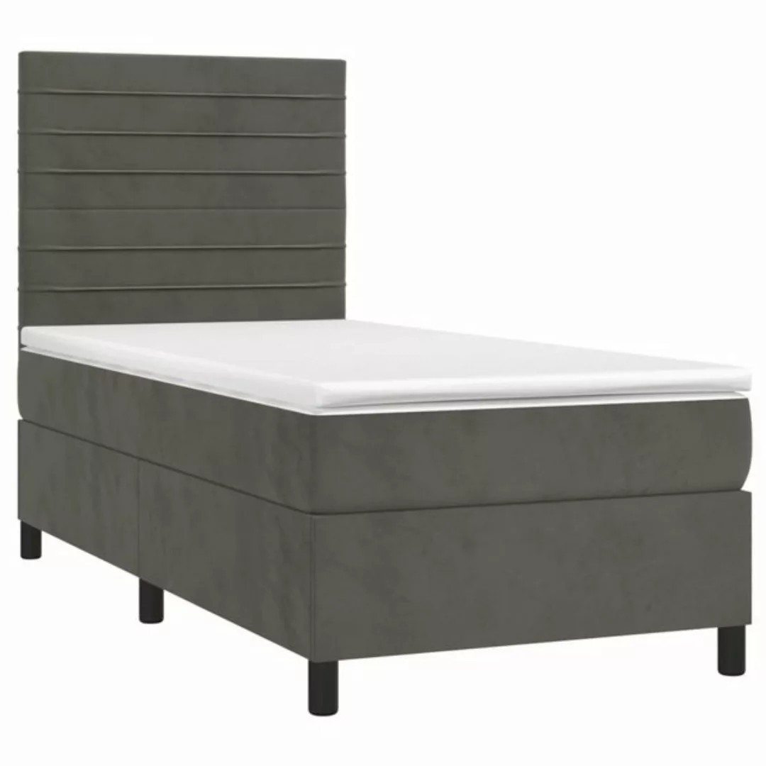 vidaXL Boxspringbett Boxspringbett mit Matratze & LED Samt (80 x 200 cm, Du günstig online kaufen