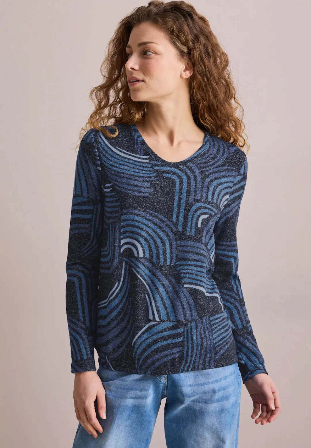 Cecil Langarmshirt, mit Elastiksaum günstig online kaufen