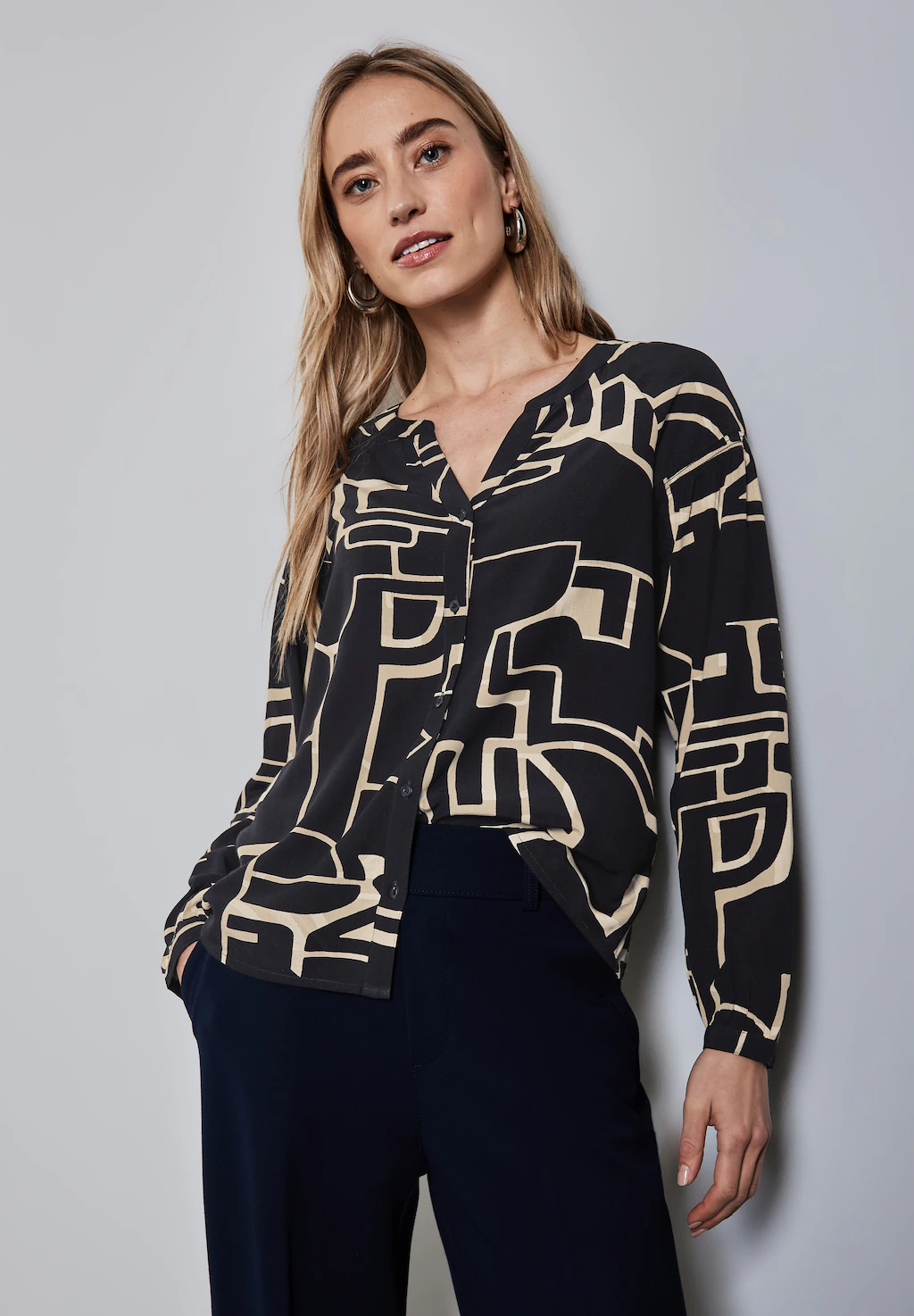 STREET ONE Langarmbluse mit All-Over Print günstig online kaufen