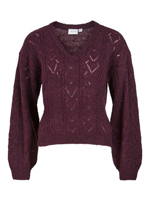 Vila Strickpullover Sela (1-tlg) Lochmuster günstig online kaufen