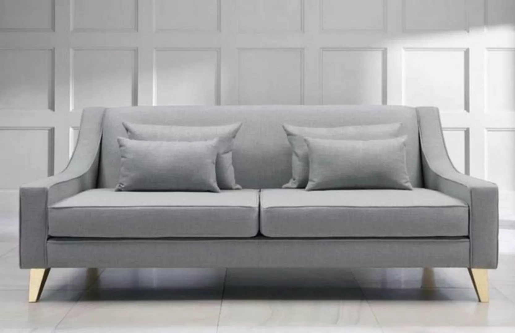 JVmoebel 3-Sitzer, Dreisitzer Sofa 3 Sitzer Sofas Luxus Sitzer Stoff Grau W günstig online kaufen