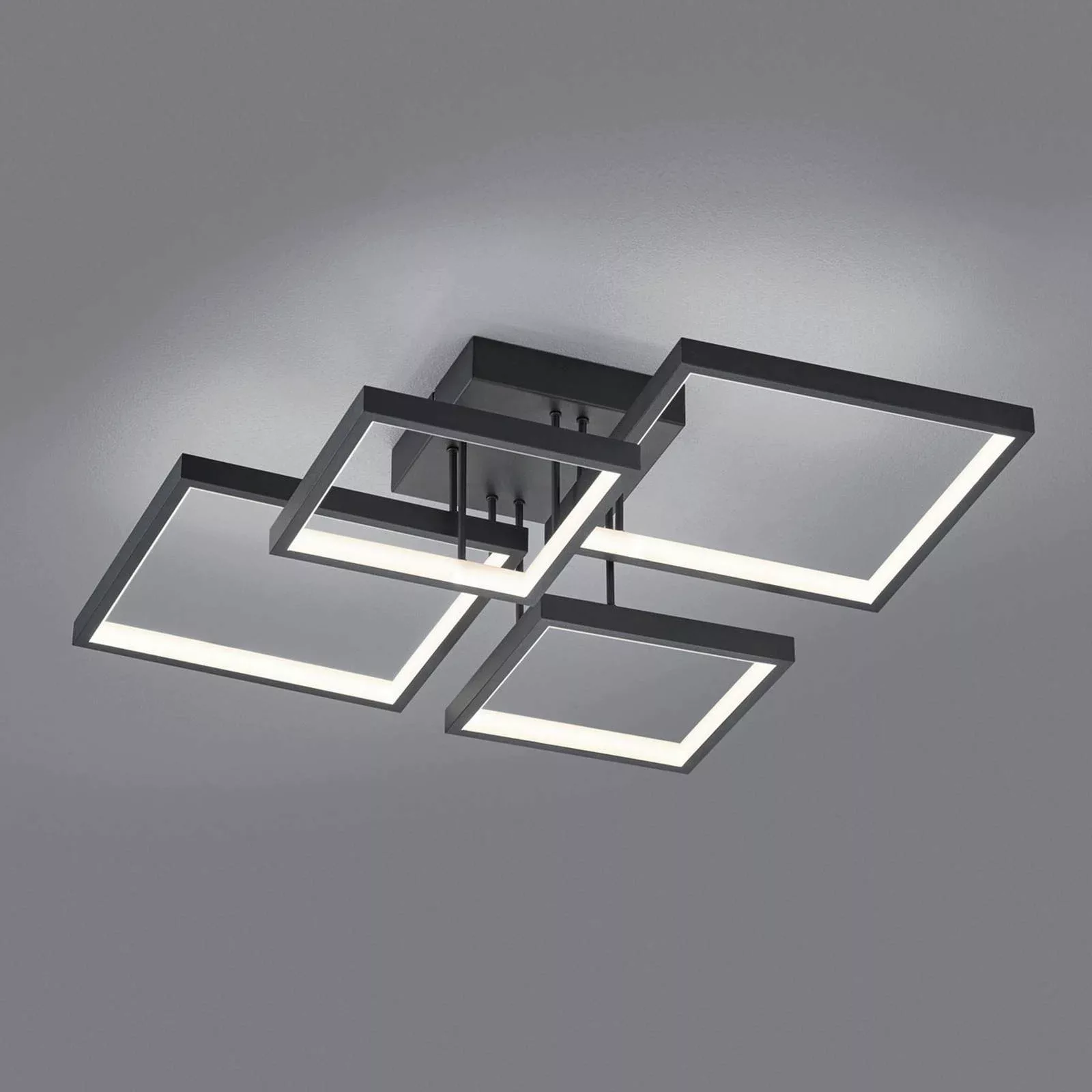 Trio LED Deckenleuchte Sorrento Schwarz matt 160 mm x 525 mm x 525 mm günstig online kaufen