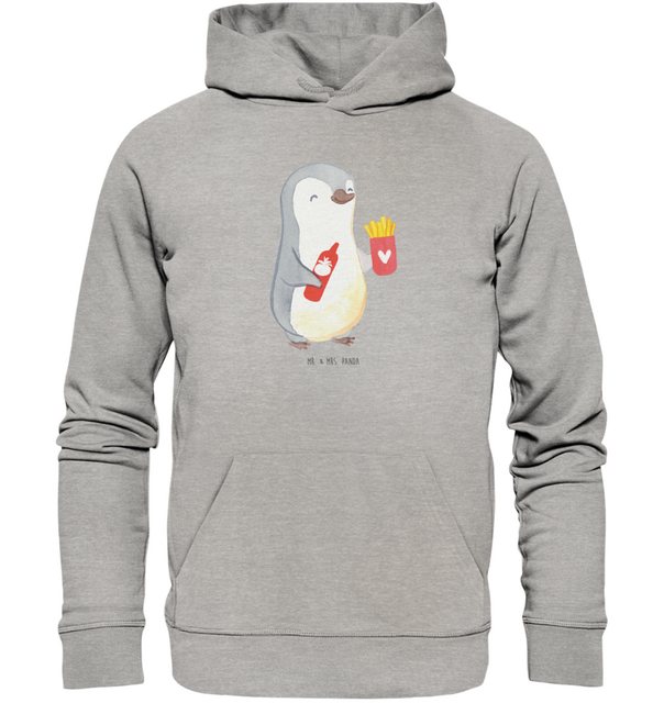 Mr. & Mrs. Panda Hoodie Größe L Pinguin Pommes - Heather Grey - Geschenk, F günstig online kaufen