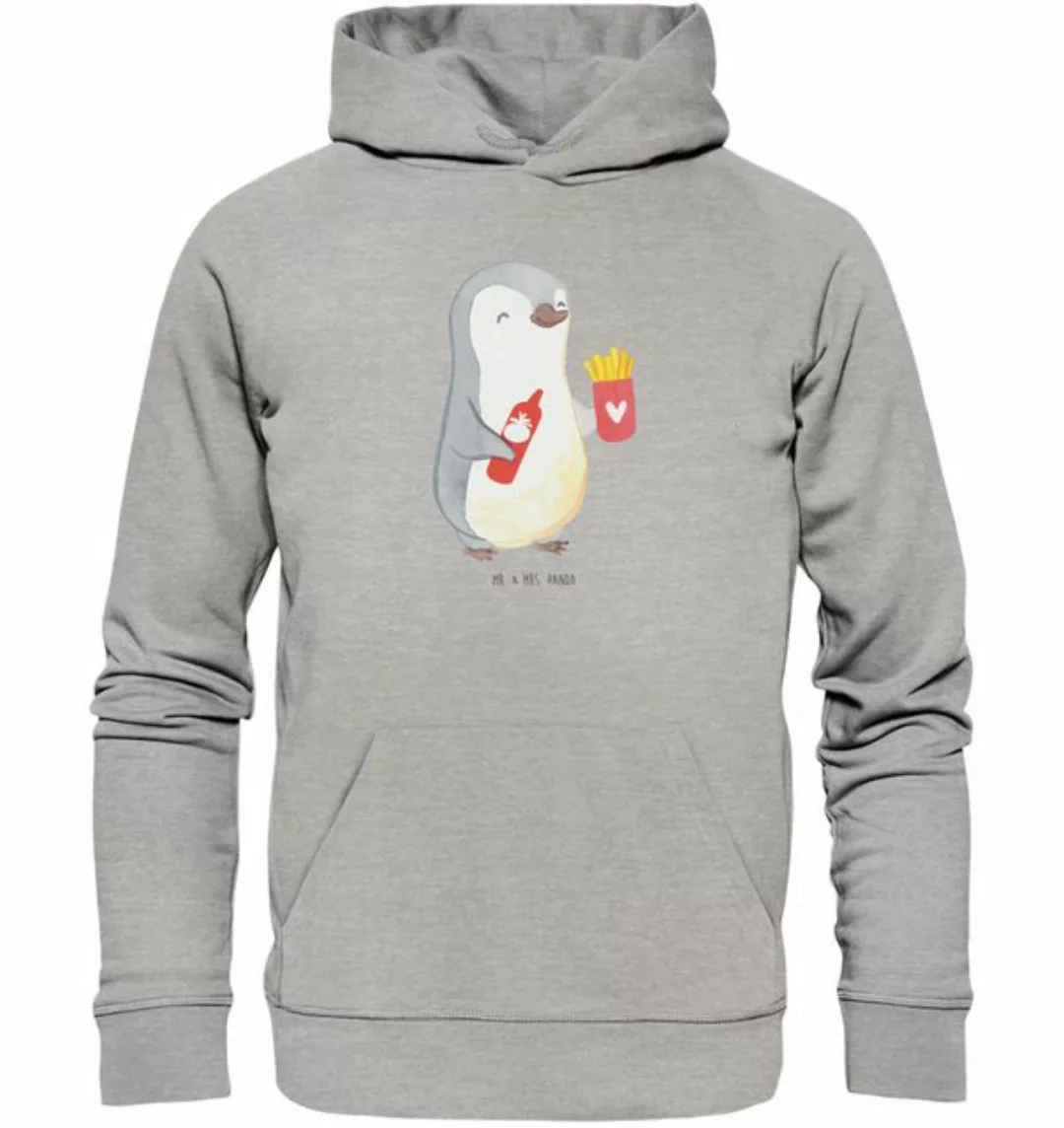 Mr. & Mrs. Panda Hoodie Größe XS Pinguin Pommes - Heather Grey - Geschenk, günstig online kaufen