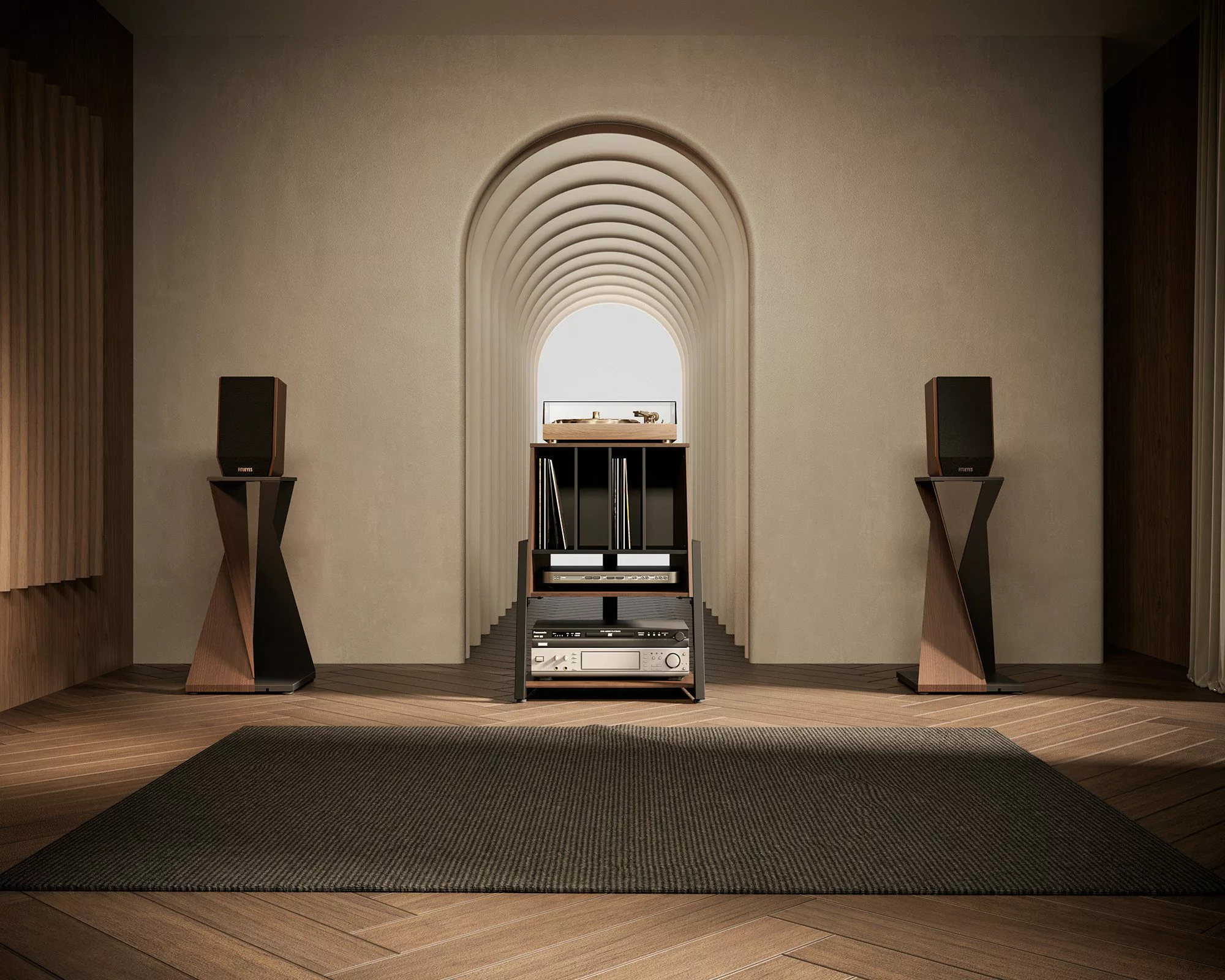 FITUEYES TV-Regal, Plattenspieler Tisch HiFi Rack günstig online kaufen
