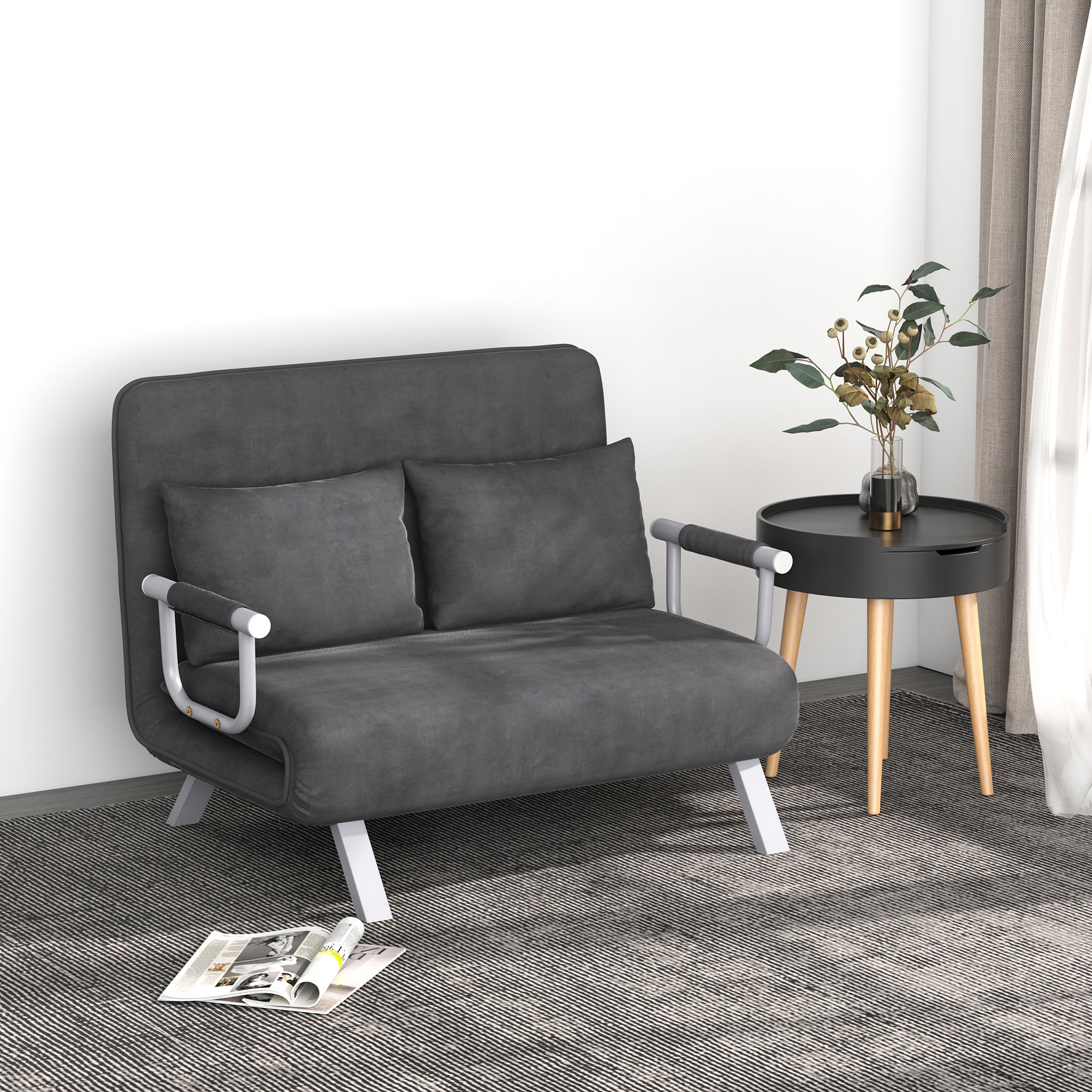 HOMCOM Schlafsofa Zweisitzer mit Bettfunktion, Einzelbett günstig online kaufen