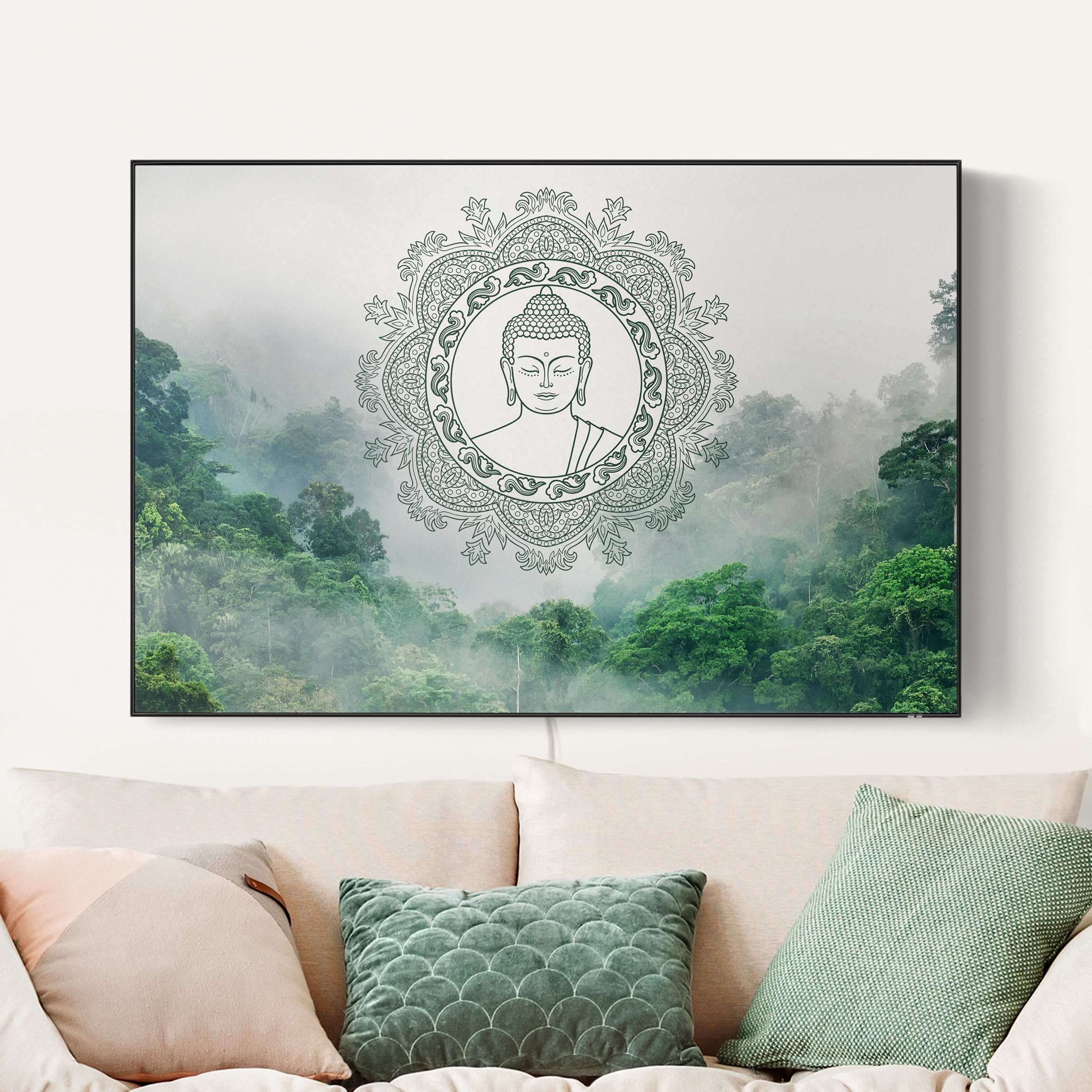 LED-Wechselbild Buddha Mandala im Nebel günstig online kaufen