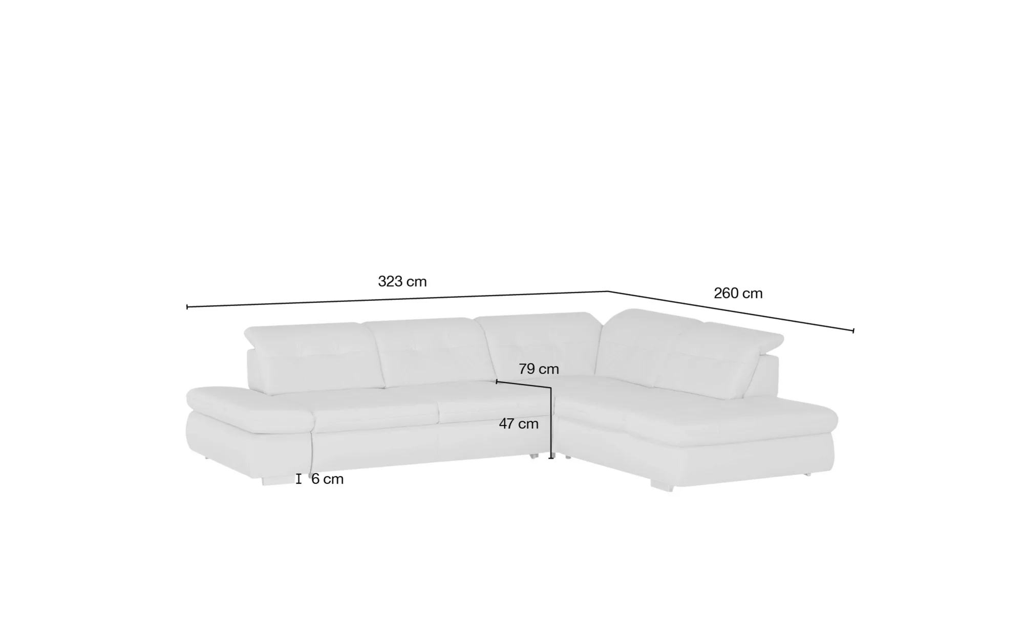 Lounge Collection Ecksofa Leder  Spencer ¦ braun ¦ Maße (cm): B: 323 H: 102 günstig online kaufen