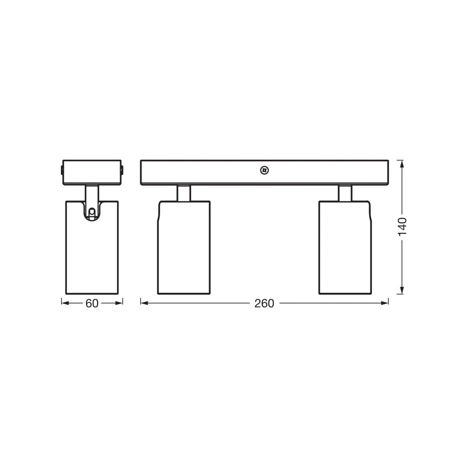 OSRAM Deckenstrahler OCTAGON schwarz 2-flg. GU10-LED 927 dim günstig online kaufen