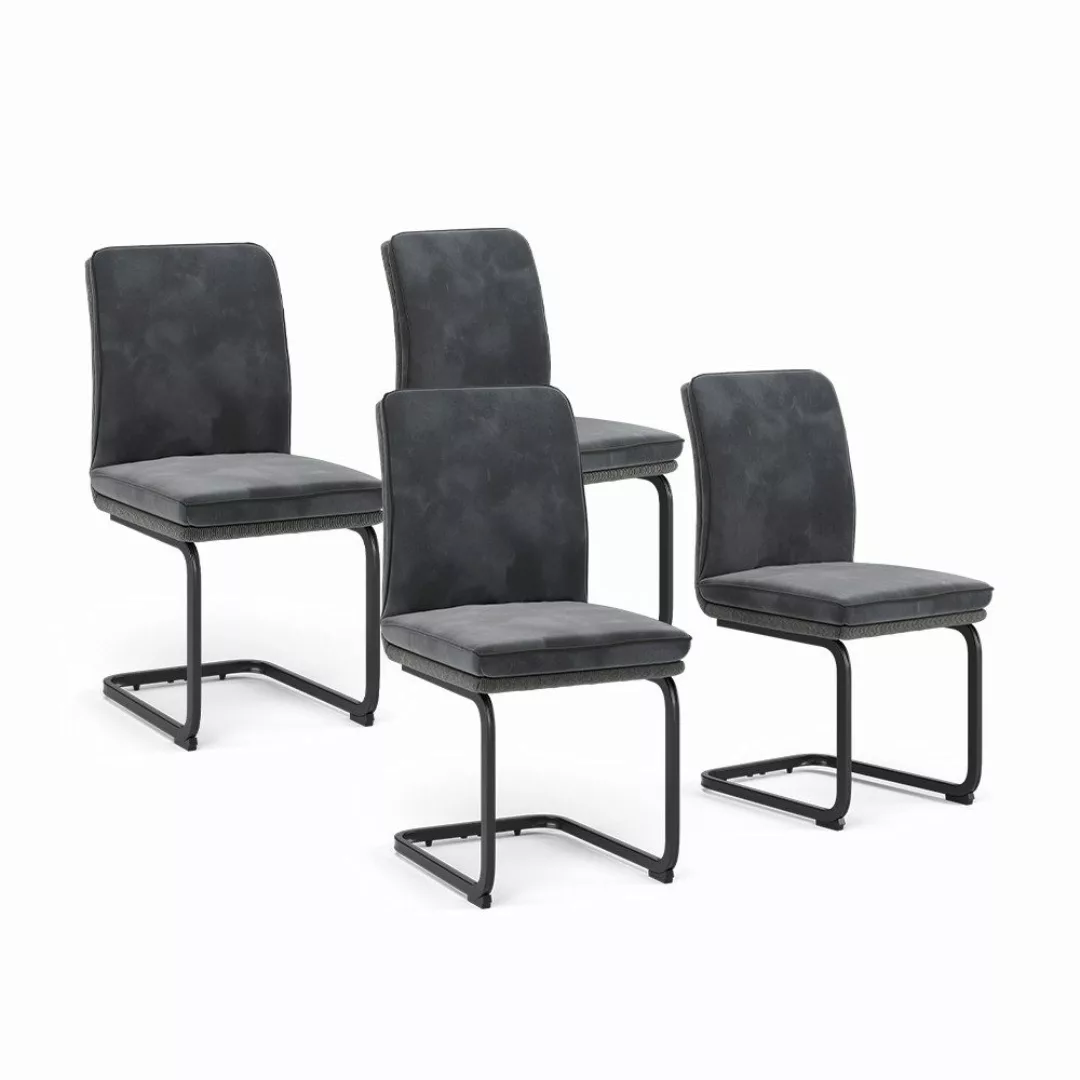 Vicco Esszimmerstuhl Eleganza, Anthrazit, 4er Set günstig online kaufen