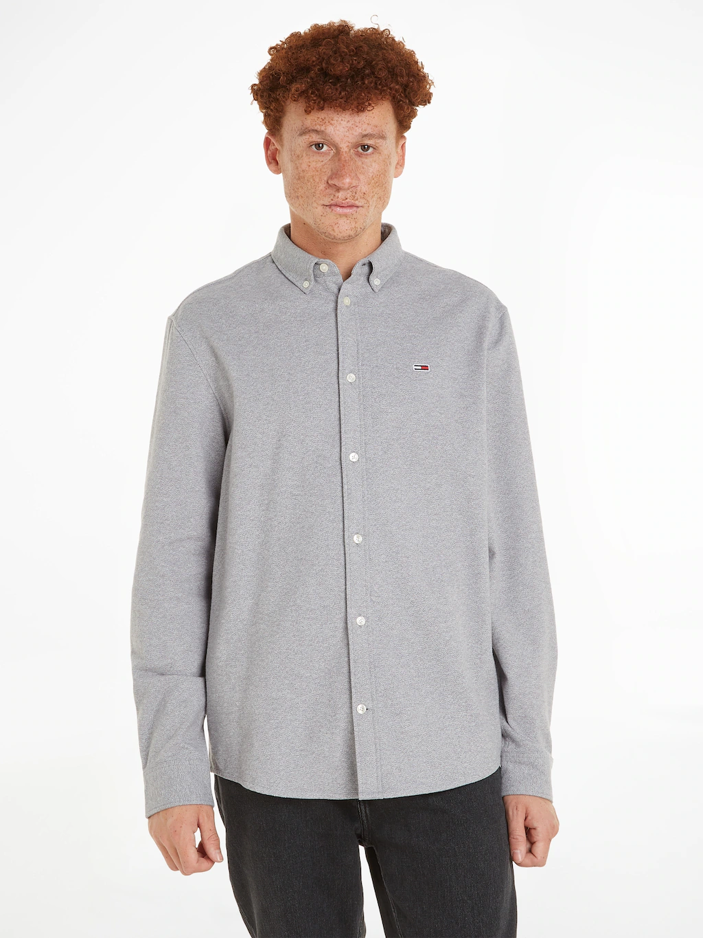 Tommy Jeans Langarmhemd "TJM REG BRUSHED GRINDLE SHIRT", mit Button-down-Kr günstig online kaufen