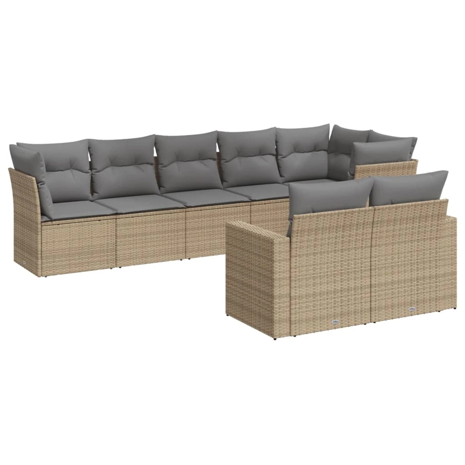 vidaXL 8-tlg Garten-Sofagarnitur mit Kissen Beige Poly Rattan Modell 27 günstig online kaufen