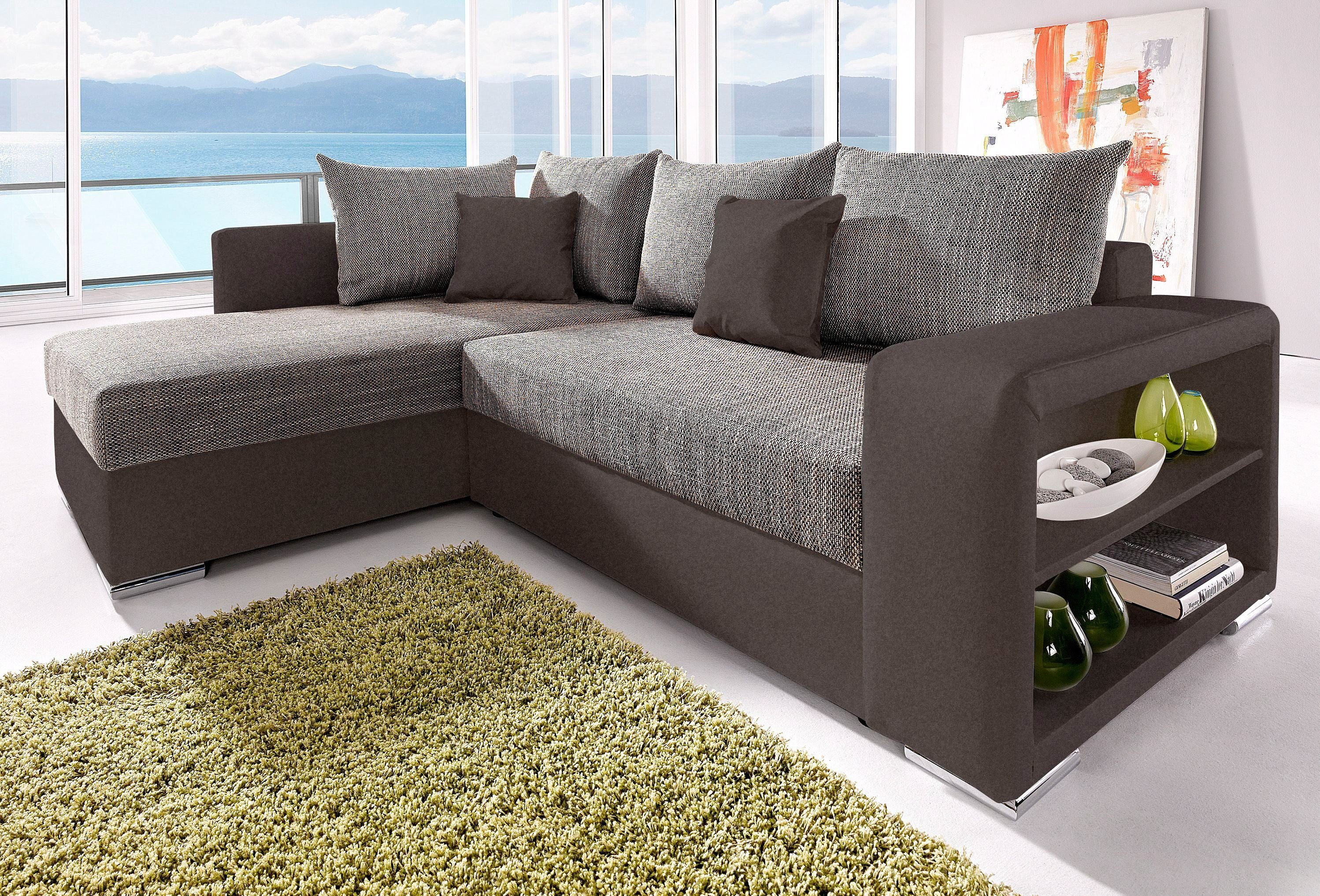 COLLECTION AB Ecksofa John, mit Bettfunktion, mit Rücken- und Zierkissen günstig online kaufen