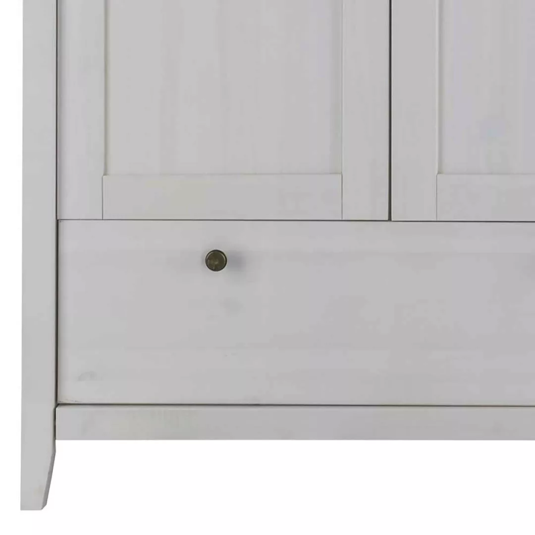Weißer Kleiderschrank im Skandi Design 230 cm breit 5 Türen günstig online kaufen