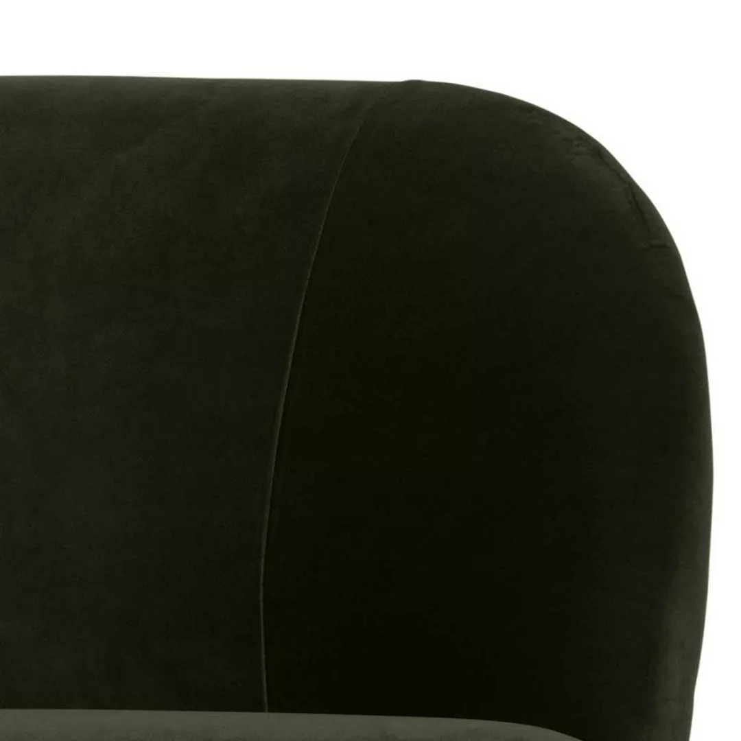 Retro Samt Sessel in Dunkelgrün Vierfußgestell aus Metall günstig online kaufen