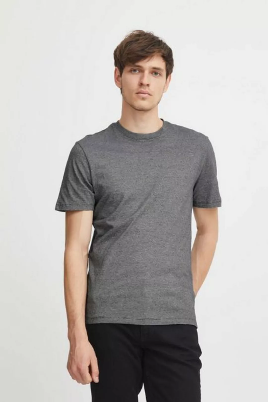 Casual Friday T-Shirt Rundhals Basic T-Shirt Meliert CFThor 5743 in Grau günstig online kaufen