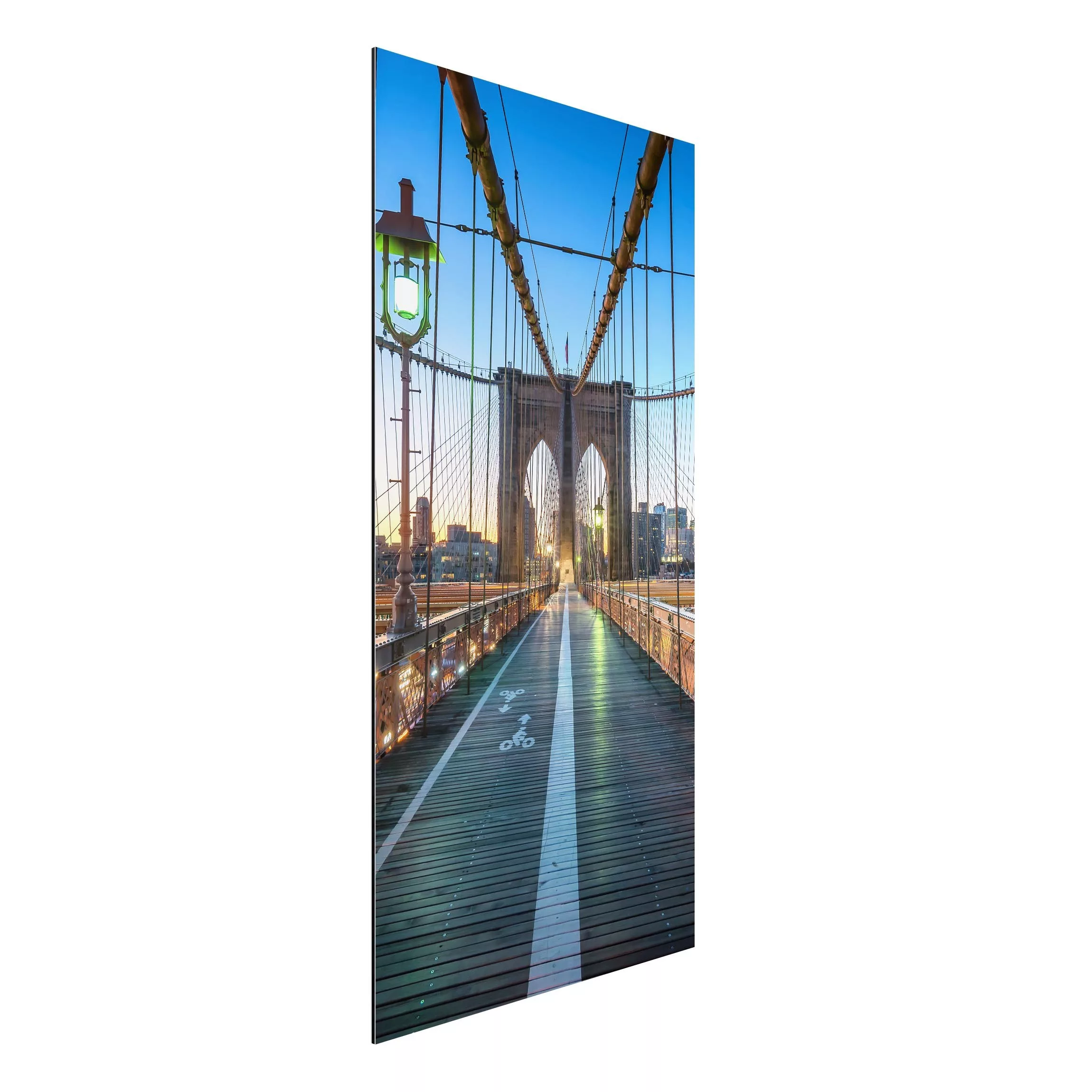 Alu-Dibond Bild Morgenblick von der Brooklyn Bridge günstig online kaufen