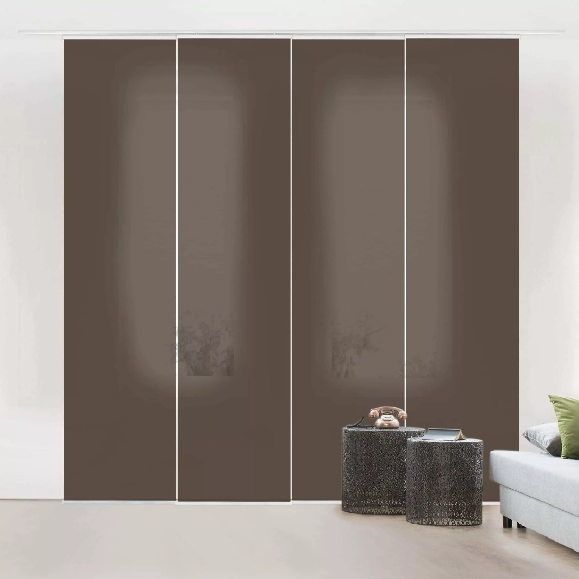 Bilderdepot24 Schiebegardine modern Flächenvorhang blickdicht Cacao, günstig online kaufen
