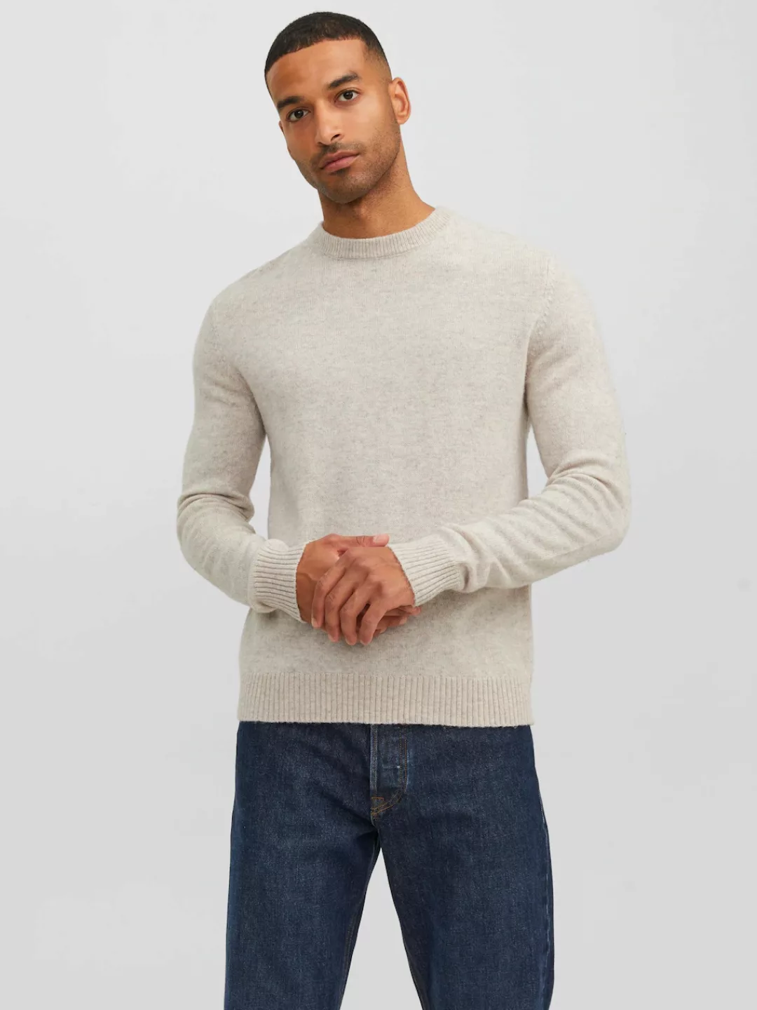 Jack & Jones Rundhalspullover "JPRCCLAMBSWOOL KNIT CREW NECK LN" günstig online kaufen