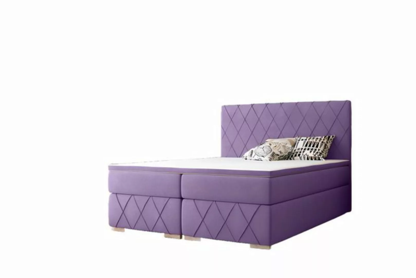 Xlmoebel Bett Vollständiges Set Matratze & Topper Boxspringbett Lila Bezug günstig online kaufen