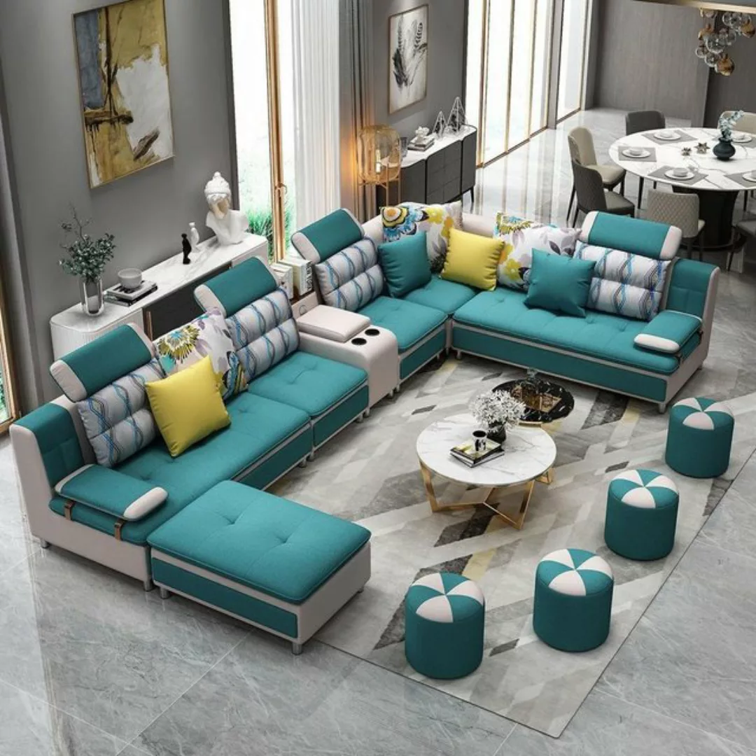 JVmoebel Ecksofa Ecksofa U-Form Wohnlandschaft Sofa Couch Polster Garnitur, günstig online kaufen