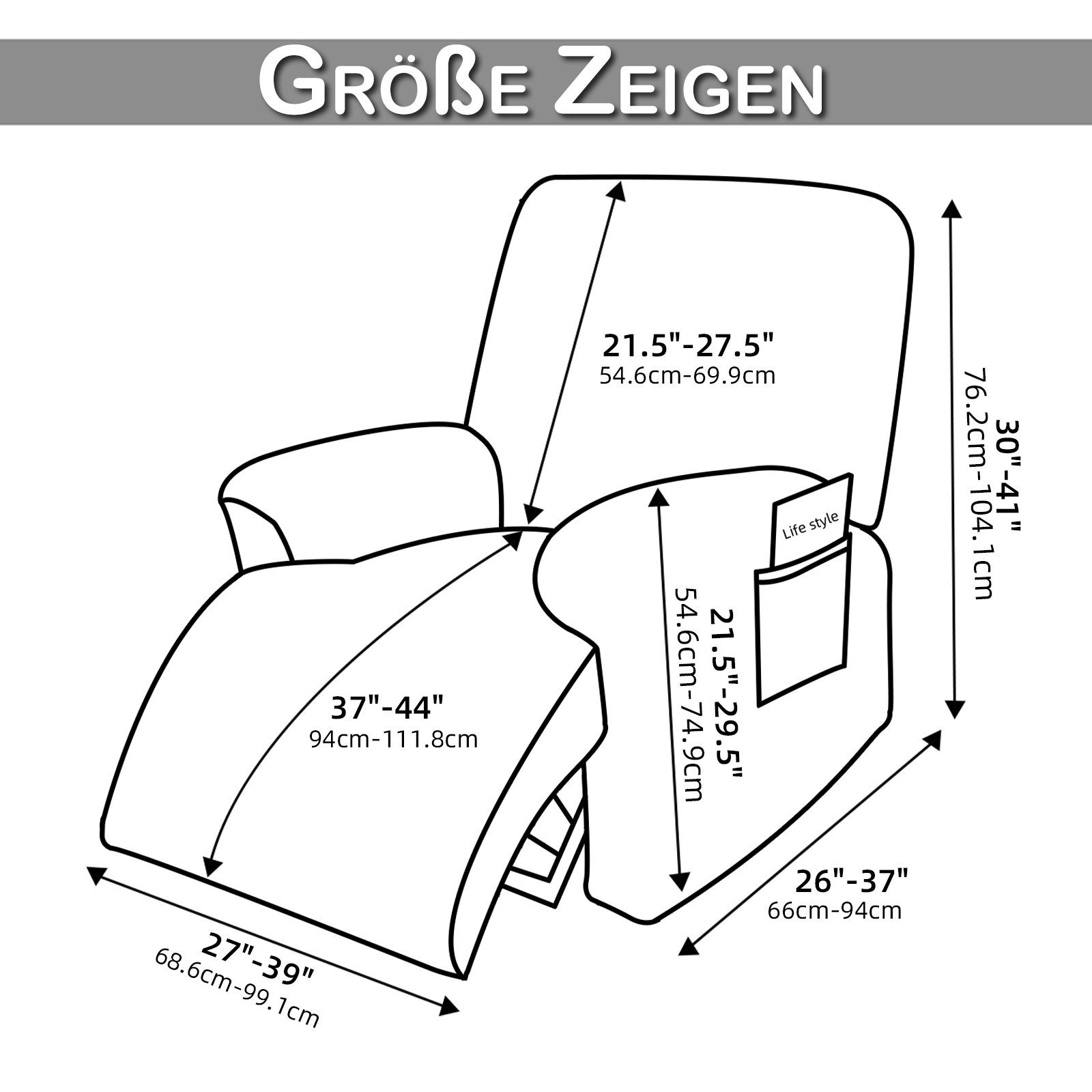 Jibenhome Relaxsesselhusse Sesselhussen Relaxsesselhusse 4 Teile günstig online kaufen
