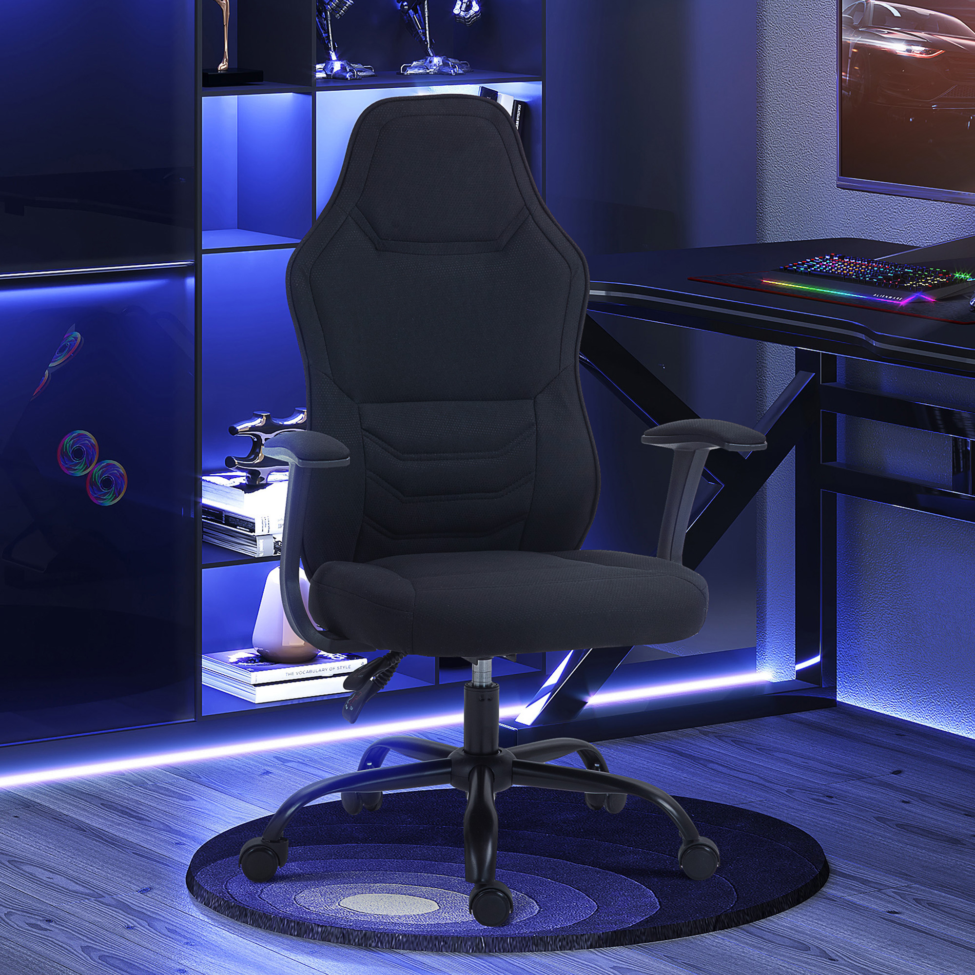 HOMCOM Gaming Chair Gamer Ergonomischer Bürostuhl mit verstellbarer Rückenl günstig online kaufen