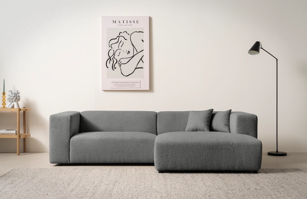 andas Ecksofa "BAKELS, L-Form in Cord oder Boucle-Stoff, moderne Couch", wa günstig online kaufen