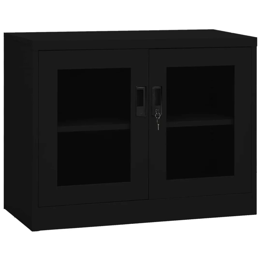 Büroschrank Schwarz 90x40x70 Cm Stahl günstig online kaufen