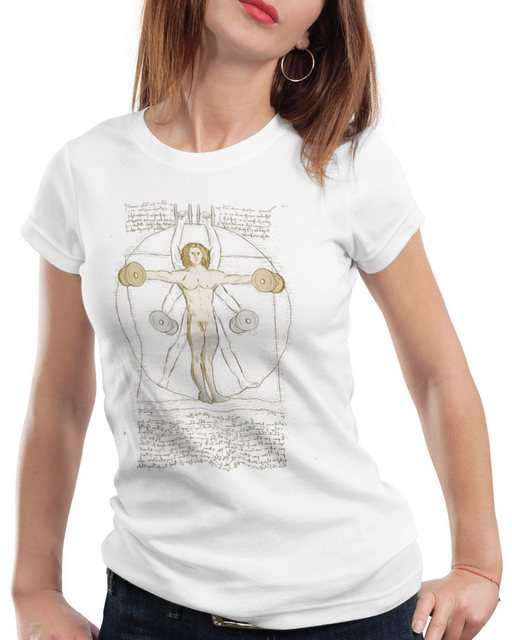 style3 T-Shirt Mensch mit Kurzhantel butterfly rudern training fitnessstudi günstig online kaufen