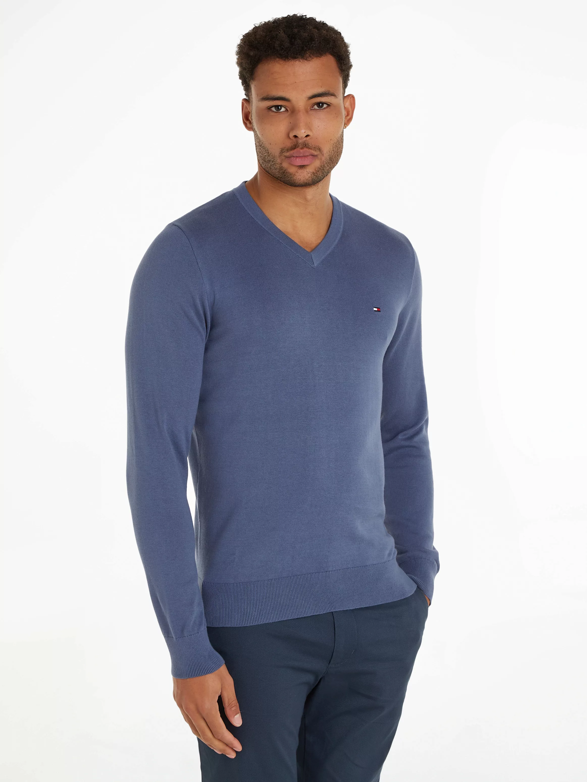 Tommy Hilfiger V-Ausschnitt-Pullover "CLASSIC COTTON V NECK" günstig online kaufen