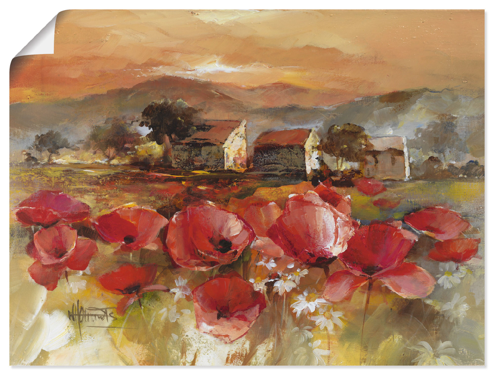 Artland Wandbild "Toskana Romantic II", Blumen, (1 St.), als Leinwandbild, günstig online kaufen