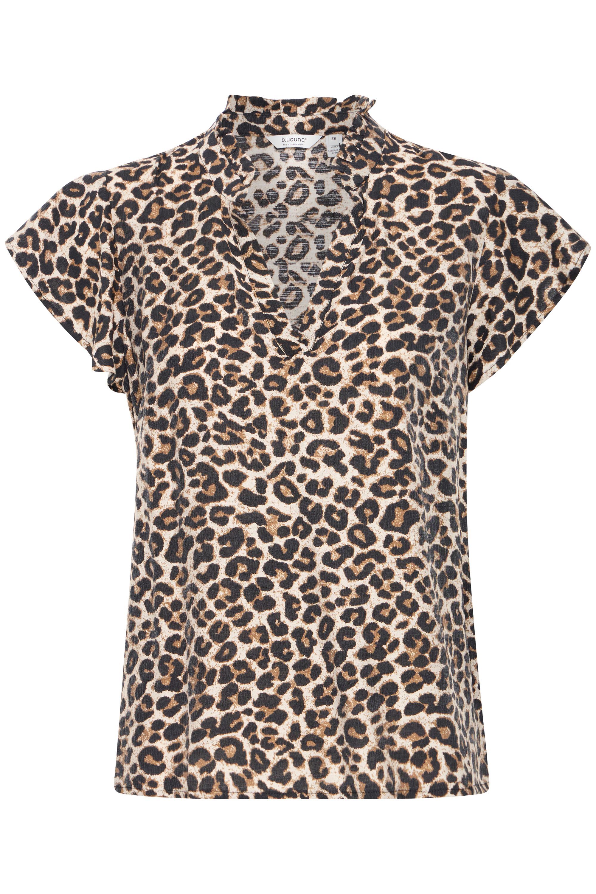 b.young Kurzarmbluse "Kurzarmbluse BYHINVA LEOPARD BLOUSE 2 -" günstig online kaufen