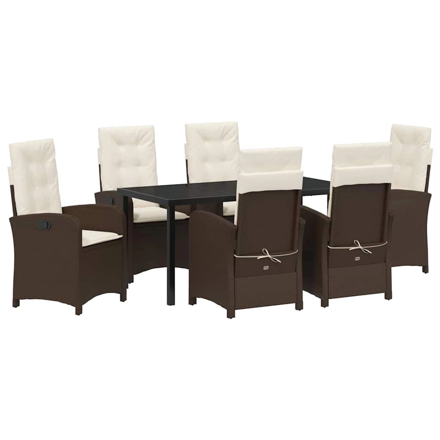 vidaXL Garten Essgruppe 7-Tlg Braun Poly Rattan 3380271 günstig online kaufen