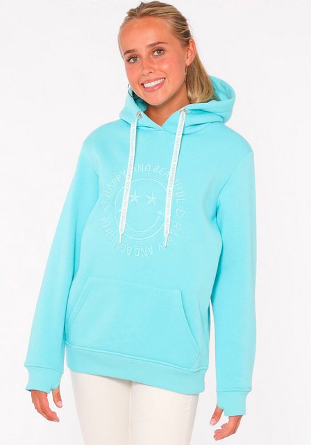 Zwillingsherz Hoodie "Happy and Beautiful", mit gleichfarbiger Smiley-Stick günstig online kaufen