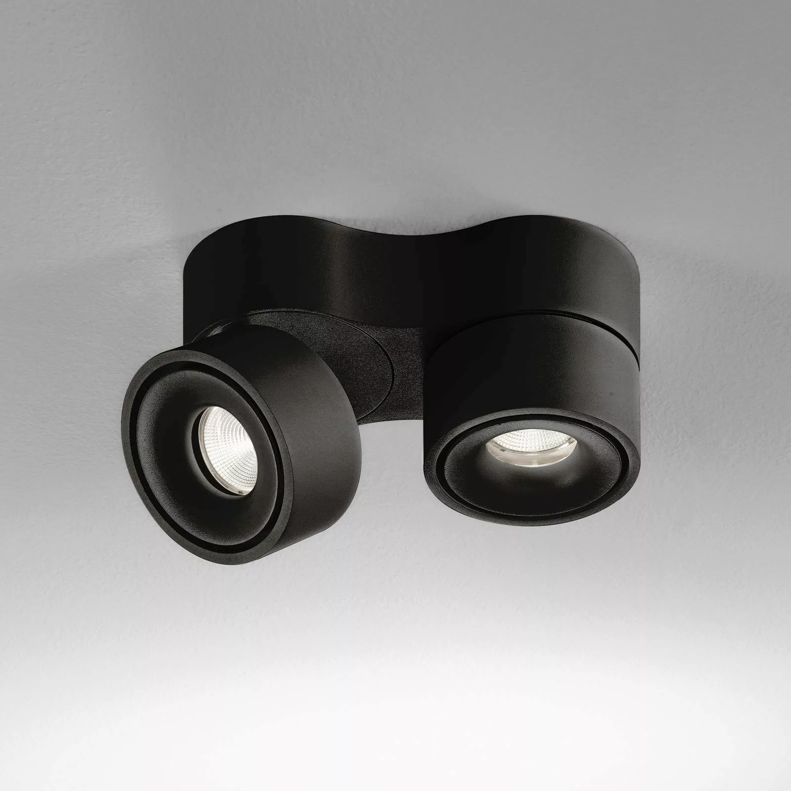 Egger Clippo Duo LED-Deckenspot, schwarz, 3.000K günstig online kaufen