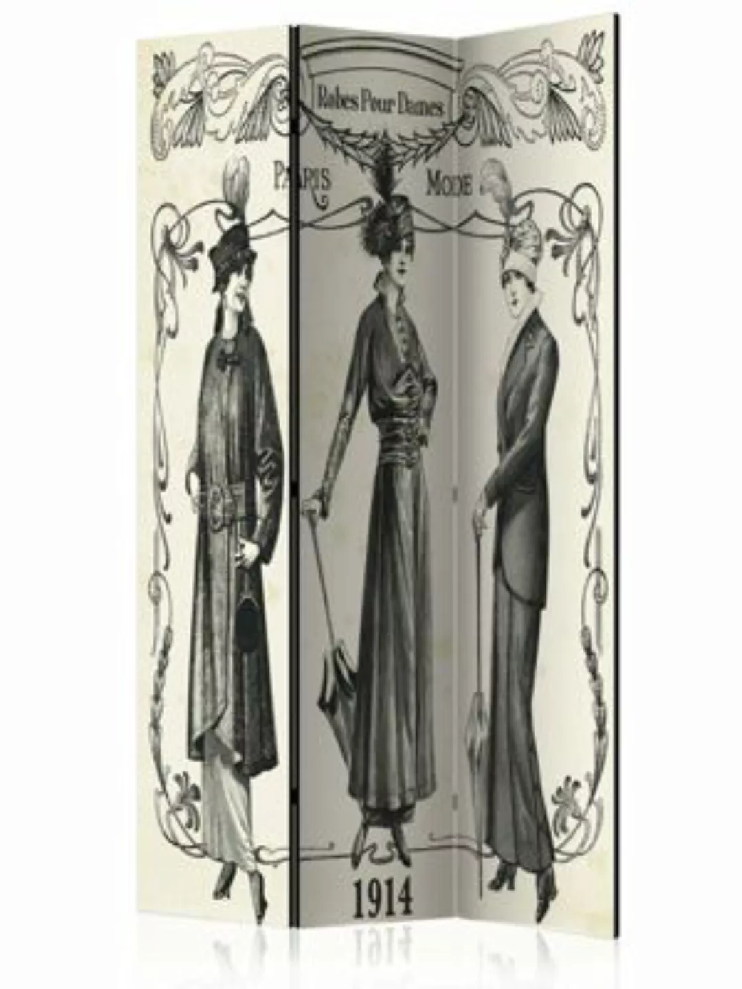 artgeist Paravent Dress 1914 [Room Dividers] beige/schwarz Gr. 135 x 172 günstig online kaufen