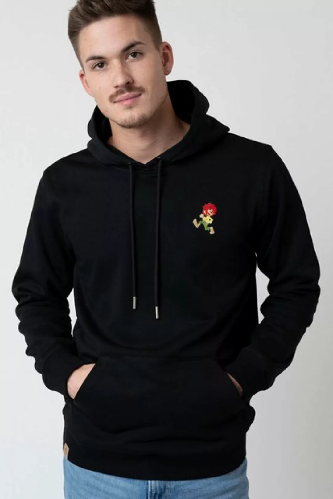 Bavarian Caps Rundhalspullover Hoodie Unisex - PUMUCKL GRANTIG - schwarz günstig online kaufen