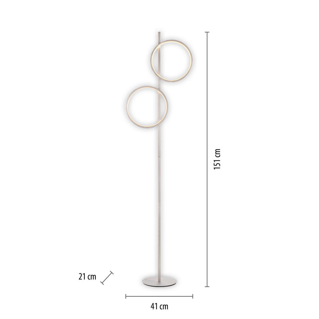 Just Light LED Stehleuchte silber Eisen 2 Brennstellen günstig online kaufen