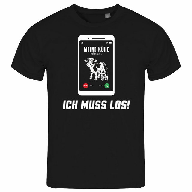 deinshirt Print-Shirt Herren T-Shirt Meine Kühe rufen an Funshirt mit Motiv günstig online kaufen