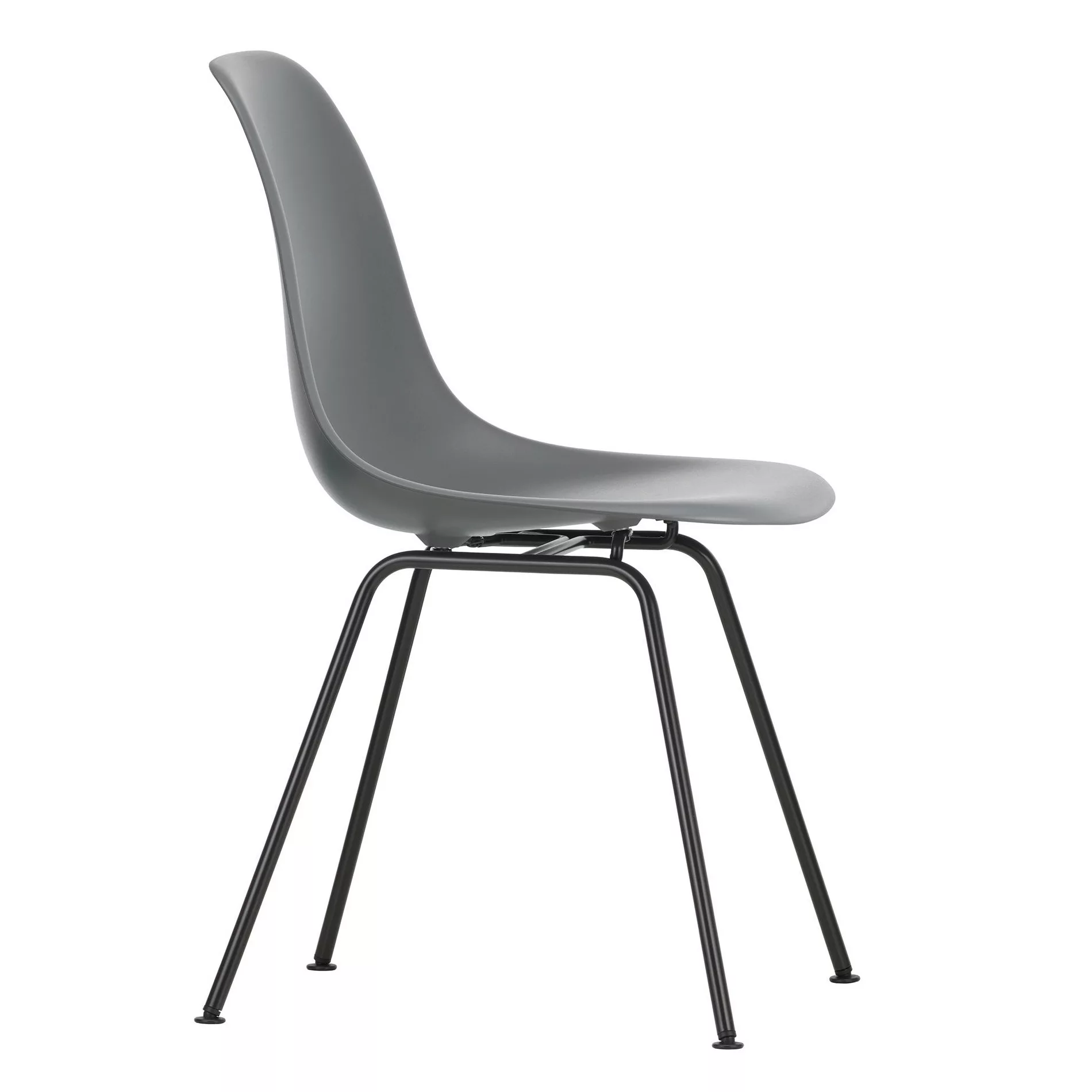 Vitra - Eames Plastic Side Chair DSX Gestell schwarz - granitgrau/Sitzschal günstig online kaufen