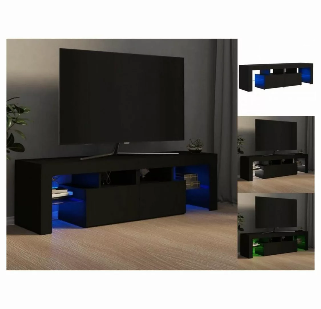 vidaXL TV-Schrank TV-Schrank mit LED-Leuchten Schwarz 140x35x40 cm Lowboard günstig online kaufen