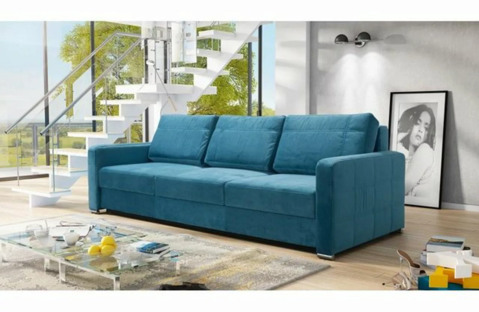 JVmoebel Sofa Schlafsofa Sofas Klapp Textil Couch Bett Sofa Kasten Couchen günstig online kaufen