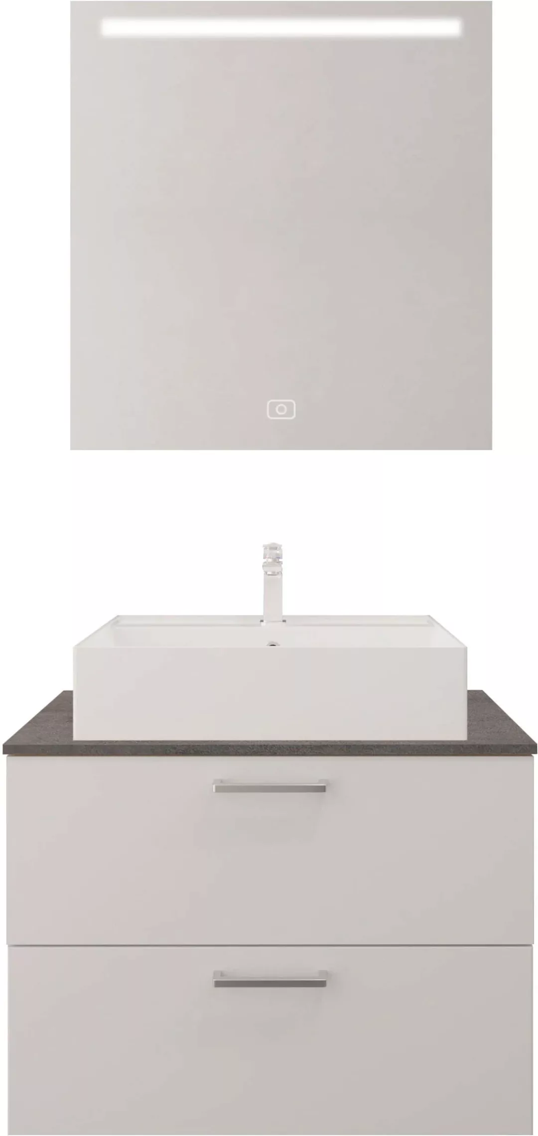 nobilia elements Badmöbel-Set, (2 St.), Badblock 80cm mit Flächenspiegel günstig online kaufen