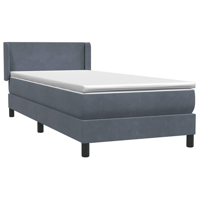 vidaXL Bett Boxspringbett mit Matratze Dunkelgrau 90x220 cm Samt günstig online kaufen