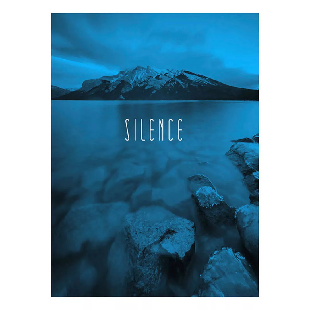 Komar Wandbild Word Lake Silence Blue Natur B/L: ca. 30x40 cm günstig online kaufen