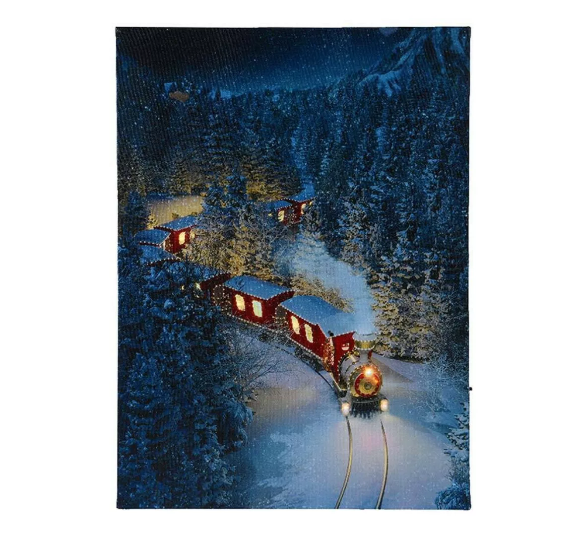 LED Bild Polar-Express Weihnachtszug Weihnachten Eisenbahn Leinwand Wandbil günstig online kaufen