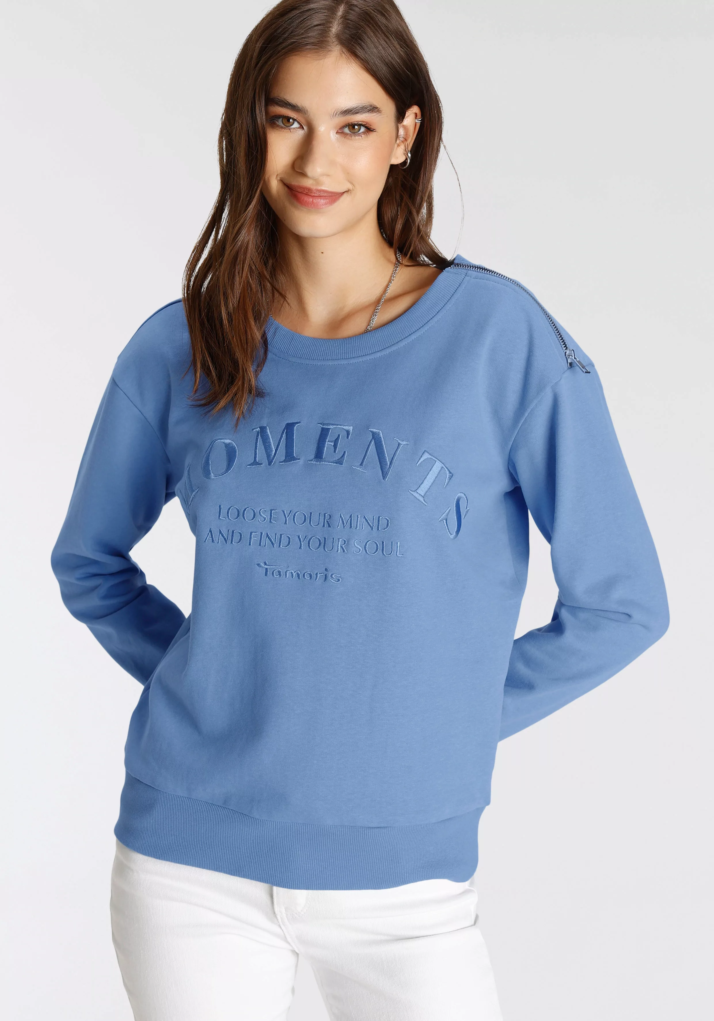 Tamaris Sweatshirt Mit einem Zipper an der Schulter - NEUE KOLLEKTION günstig online kaufen